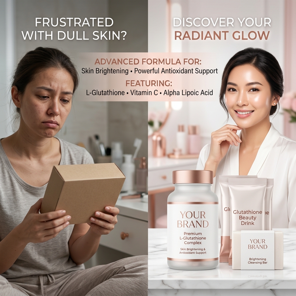 Glutathione skin-brightening formulation